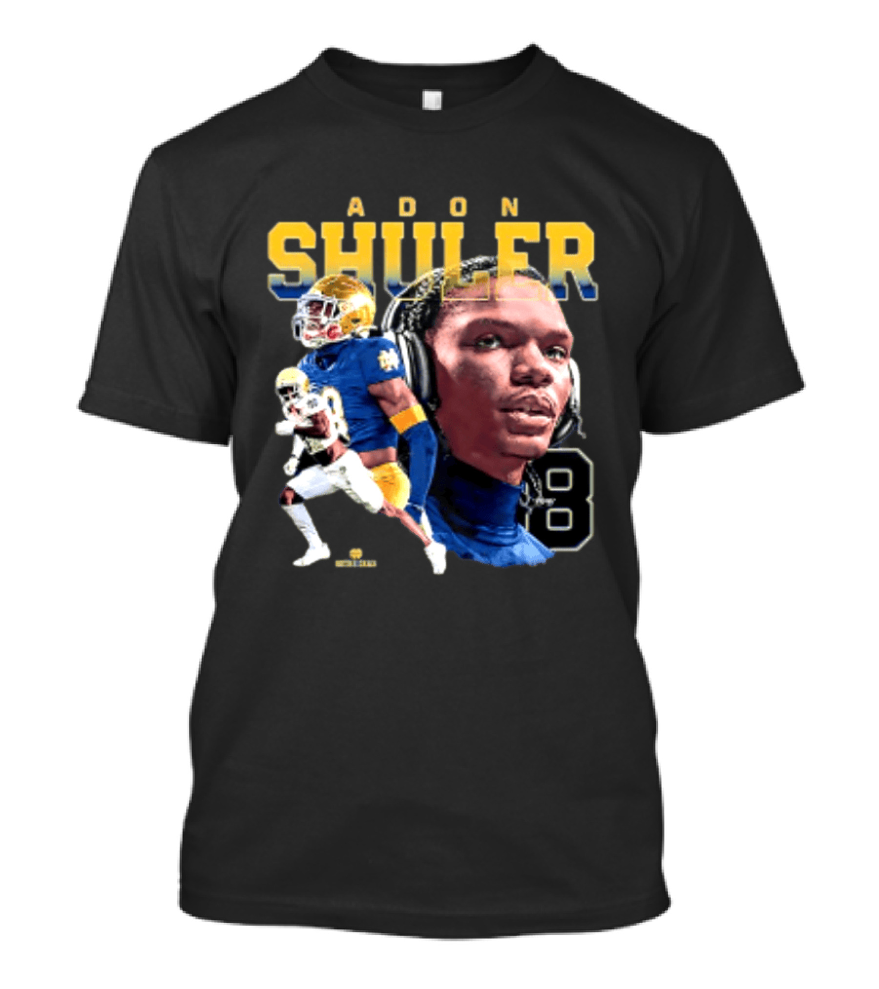Adon Shuler 8 Notre Dame NCAA Football Player T-Shirt