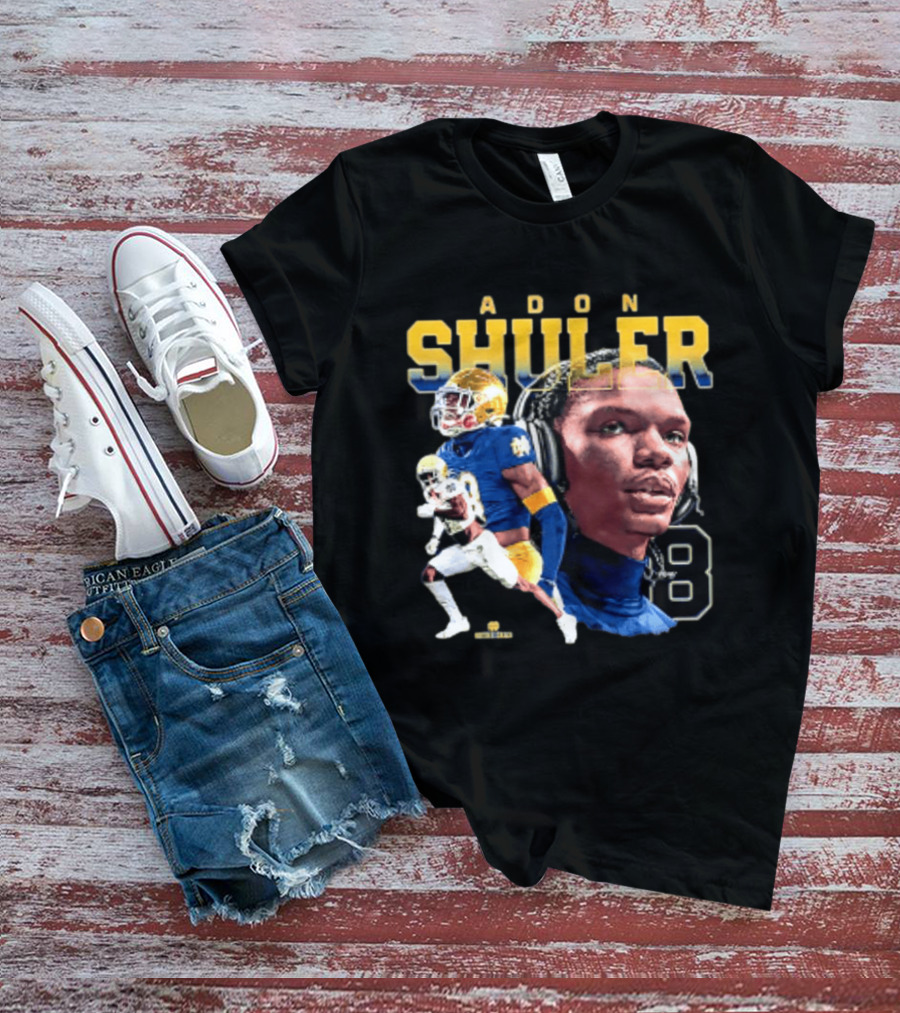 Adon Shuler 8 Notre Dame NCAA Football Player T-Shirt