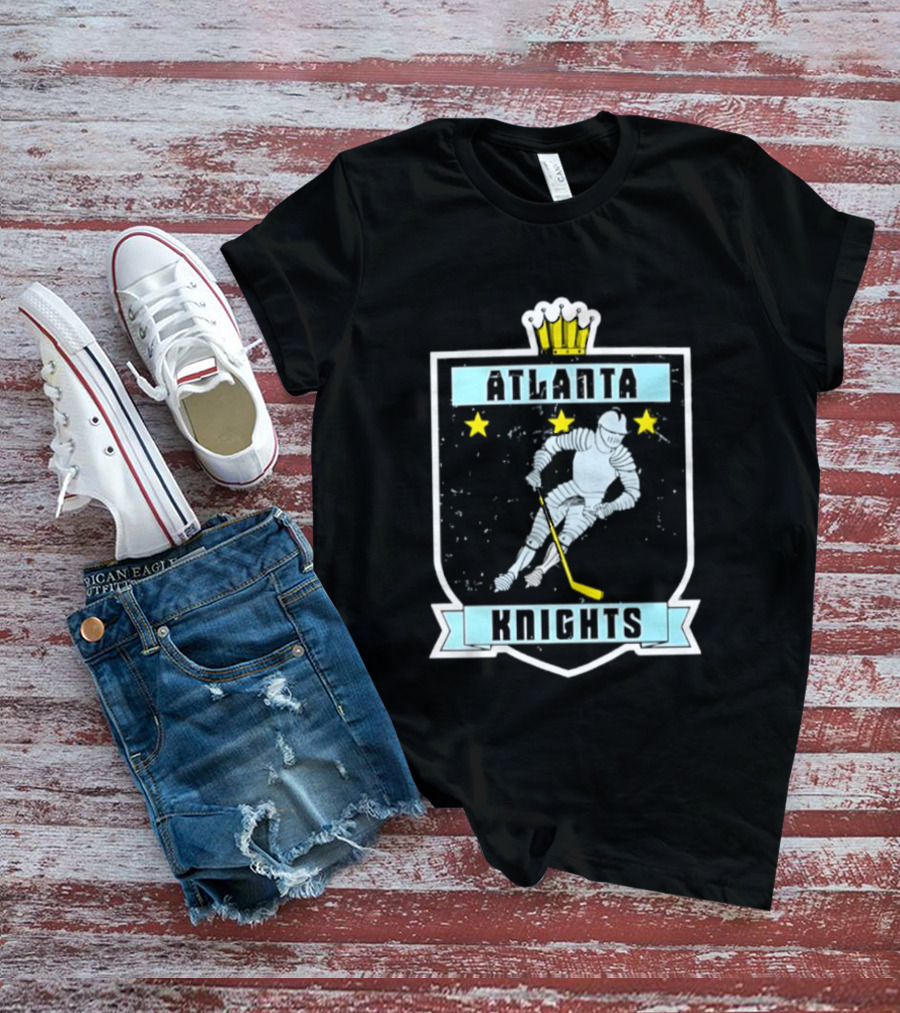 Atlanta Knights Hockey Ice Player With Stars T-Shirt