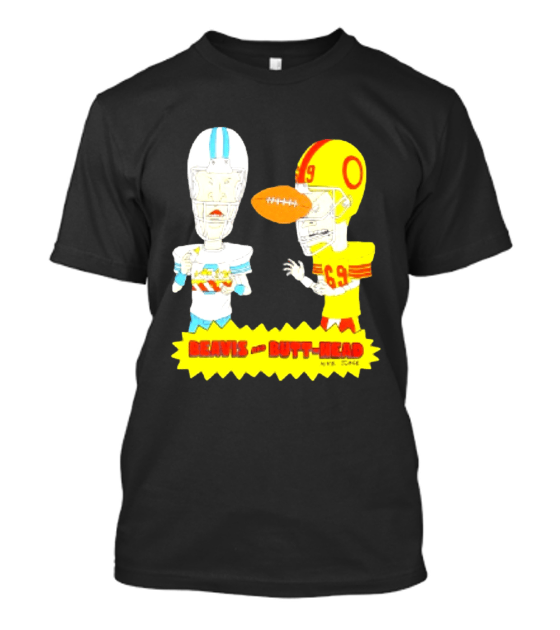 Beavis And Butt Head Football Parody Player Cartoons MTV Series 90s Humor T-Shirt