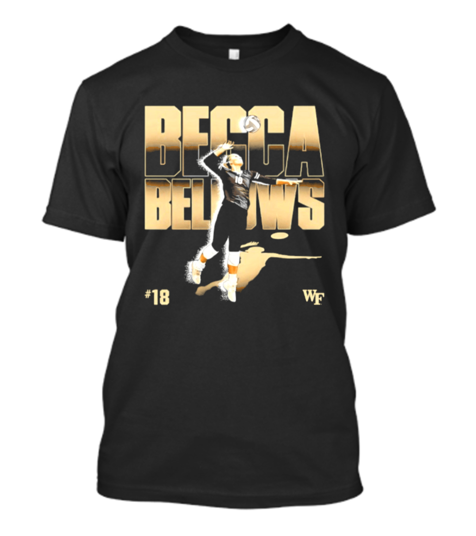 Becca Bellows 18 Wake Forest Volleyball WF NCAA Player Name Number T-Shirt