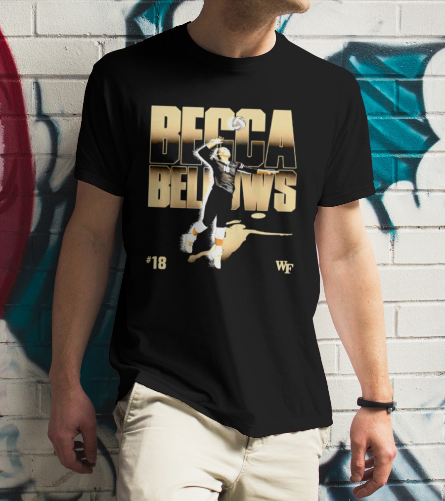 Becca Bellows 18 Wake Forest Volleyball WF NCAA Player Name Number T-Shirt