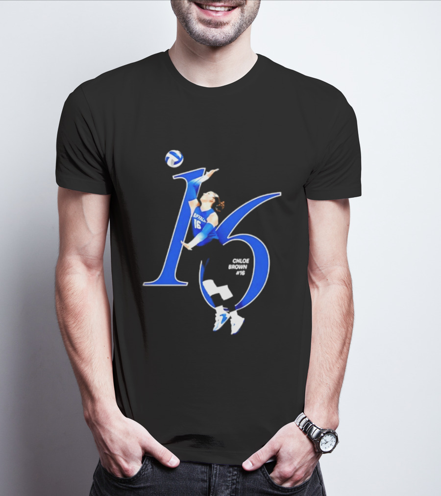 Chloe Brown 16 Buffalo Bulls NCAA Volleyball Player Action Pose T-Shirt