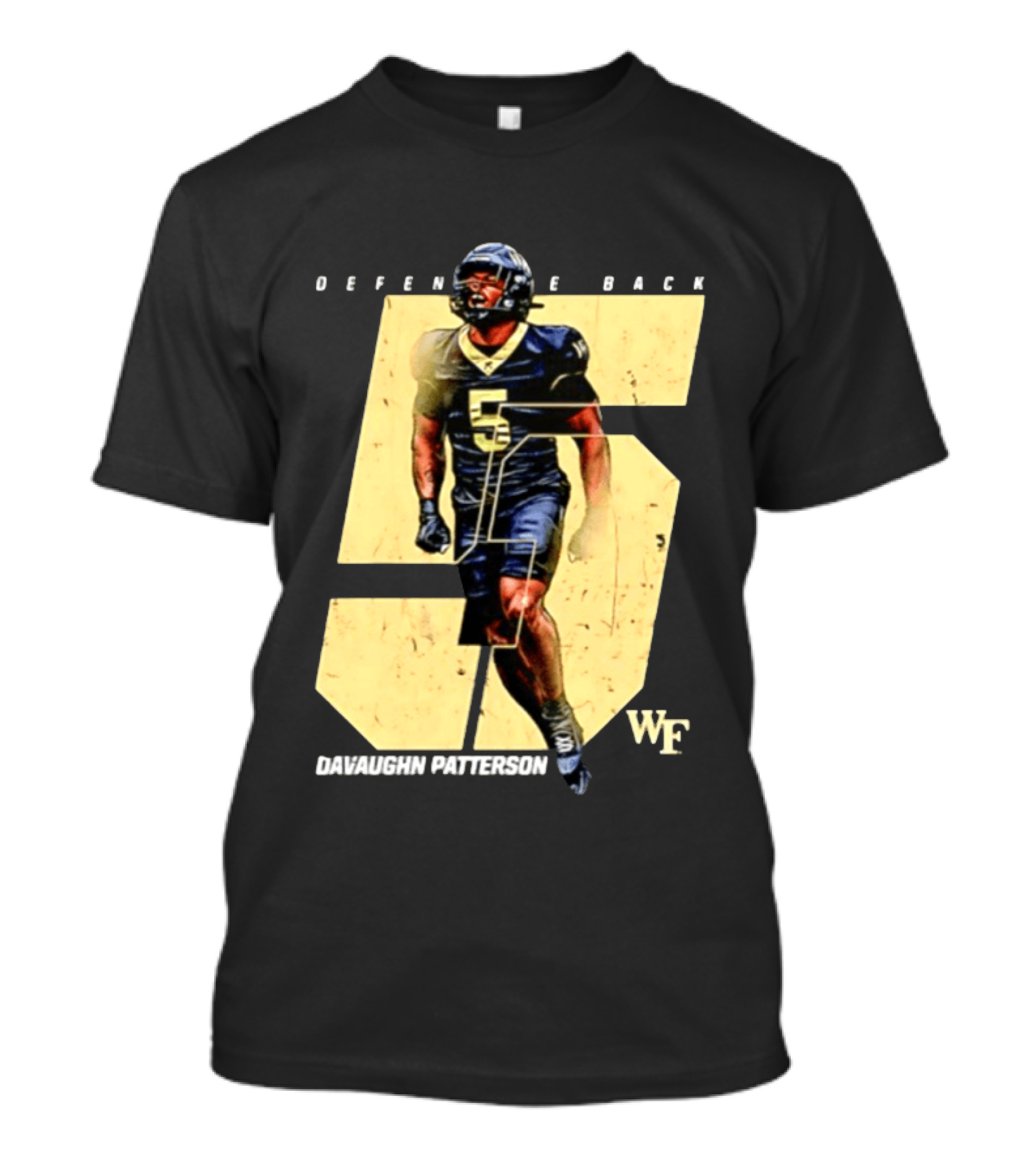 Davaughn Patterson Wake Forest Football Defensive Back Number 5 WF T-Shirt