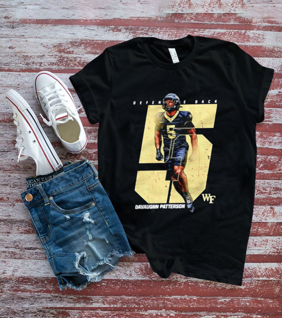 Davaughn Patterson Wake Forest Football Defensive Back Number 5 WF T-Shirt