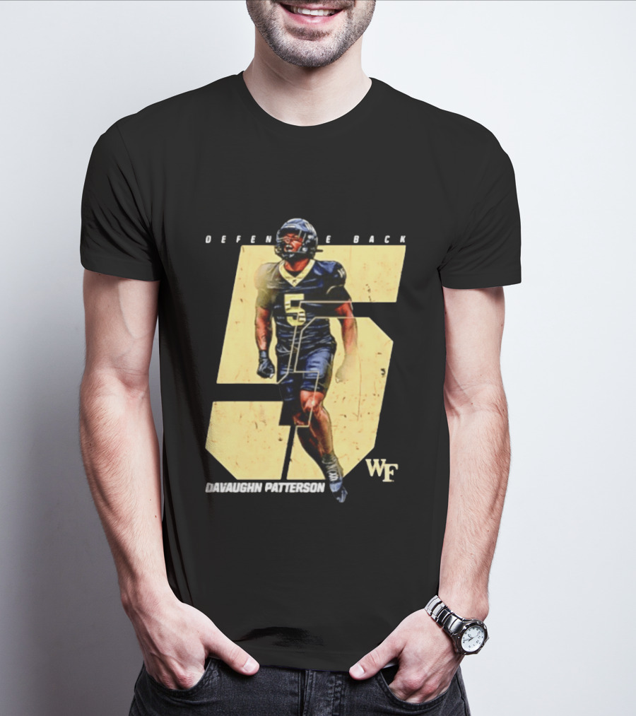 Davaughn Patterson Wake Forest Football Defensive Back Number 5 WF T-Shirt