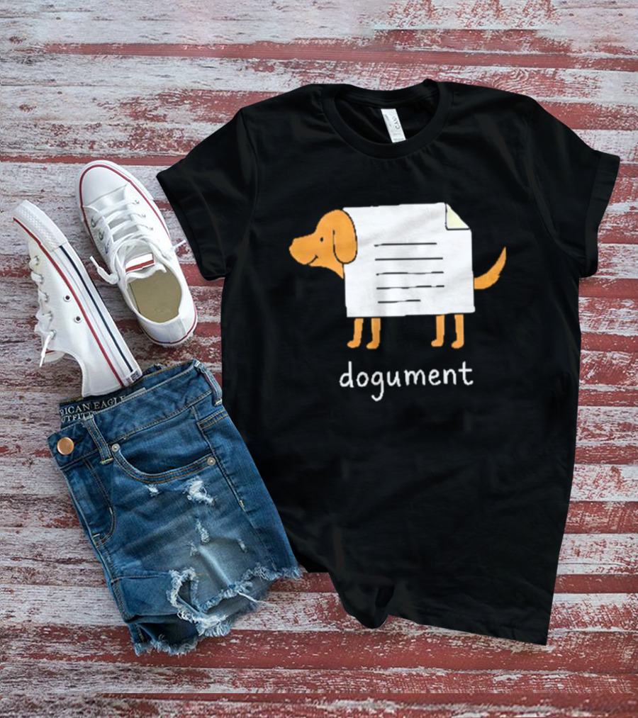 Dogument Pun Dog Document Office Humor T-Shirt