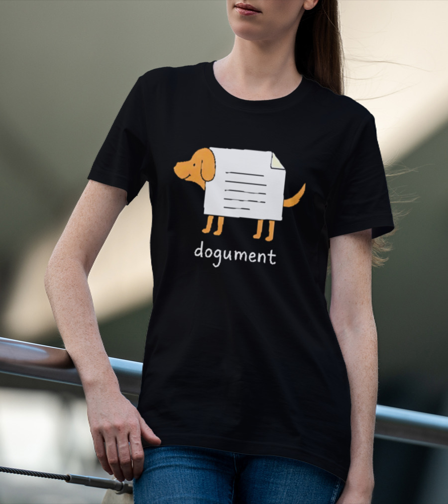 Dogument Pun Dog Document Office Humor T-Shirt