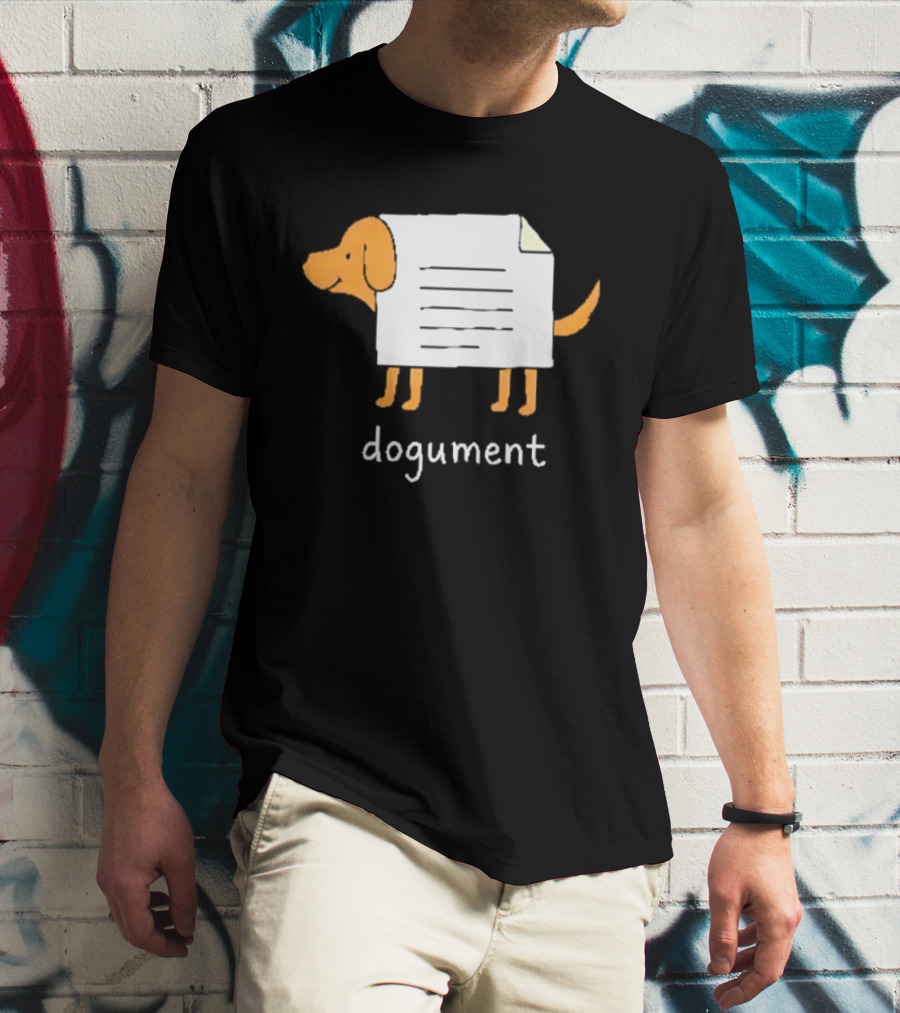 Dogument Pun Dog Document Office Humor T-Shirt