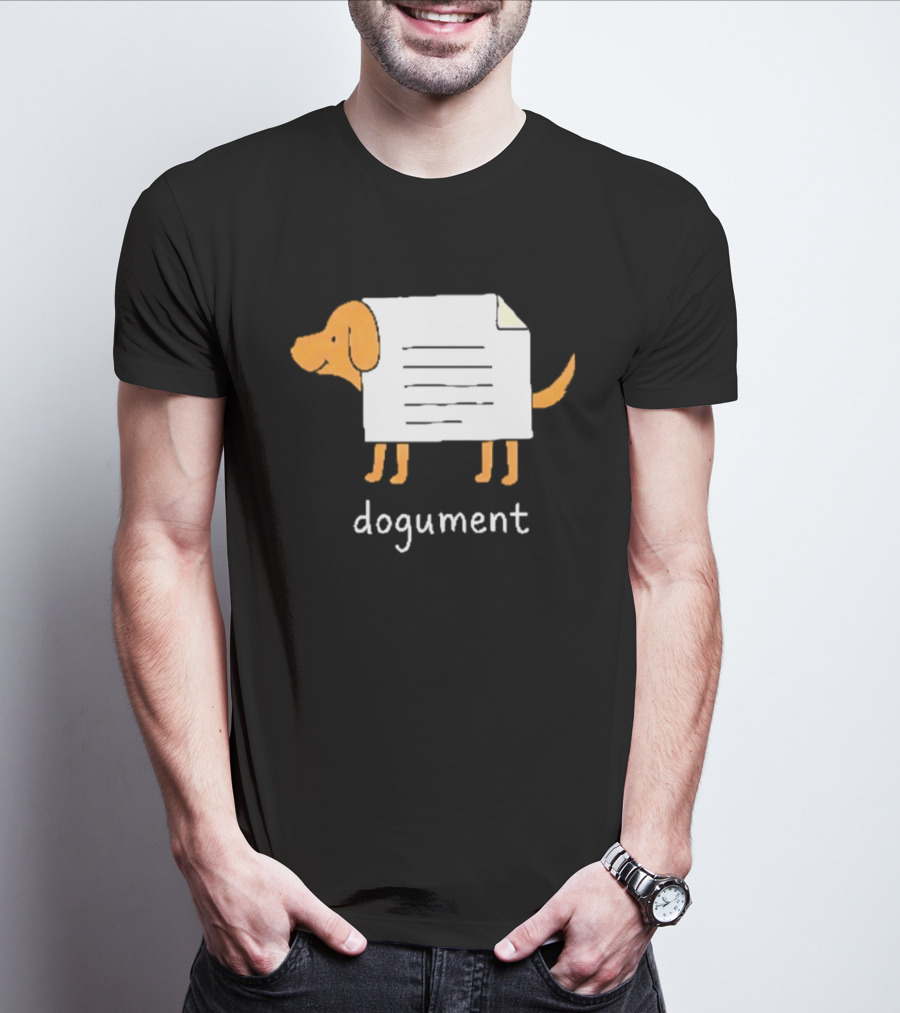 Dogument Pun Dog Document Office Humor T-Shirt