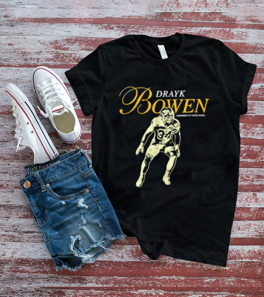 Drayk Bowen 34 Notre Dame NCAA Football Player T-Shirt