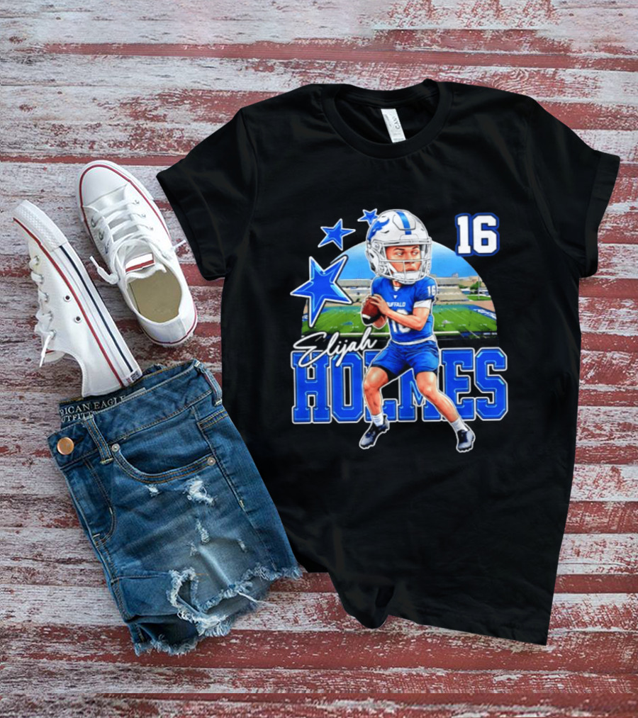 Elijah Holmes 16 Buffalo Bulls NCAA Football Caricature T-Shirt