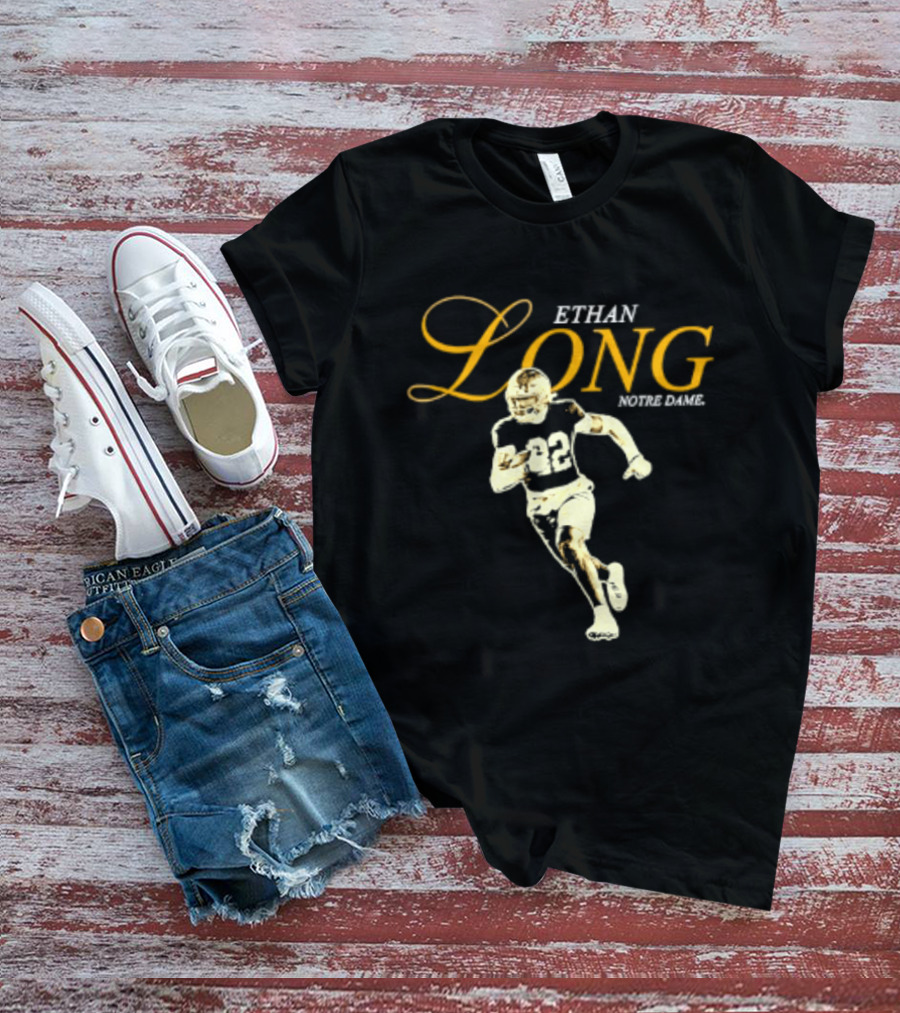 Ethan Long 22 Notre Dame NCAA Football Player T-Shirt