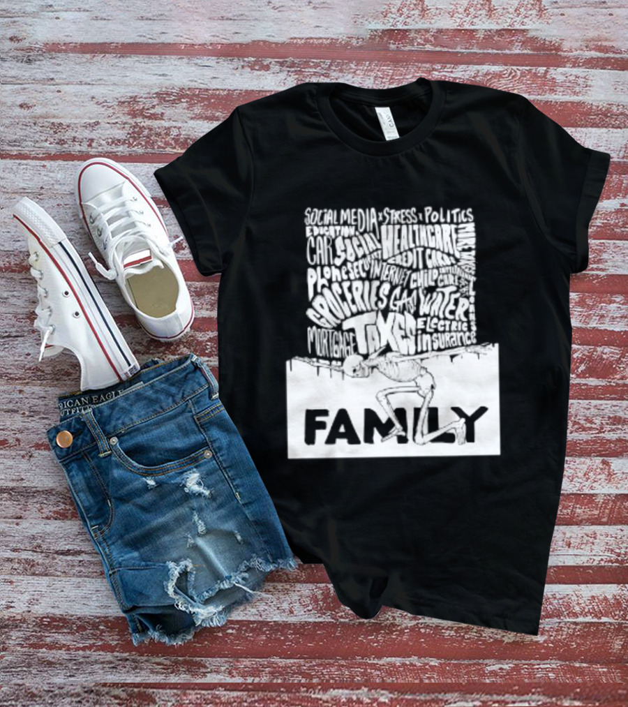 Family Skeleton Juggling Taxes And Life Stress T-Shirt