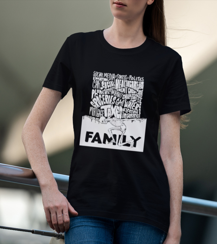Family Skeleton Juggling Taxes And Life Stress T-Shirt