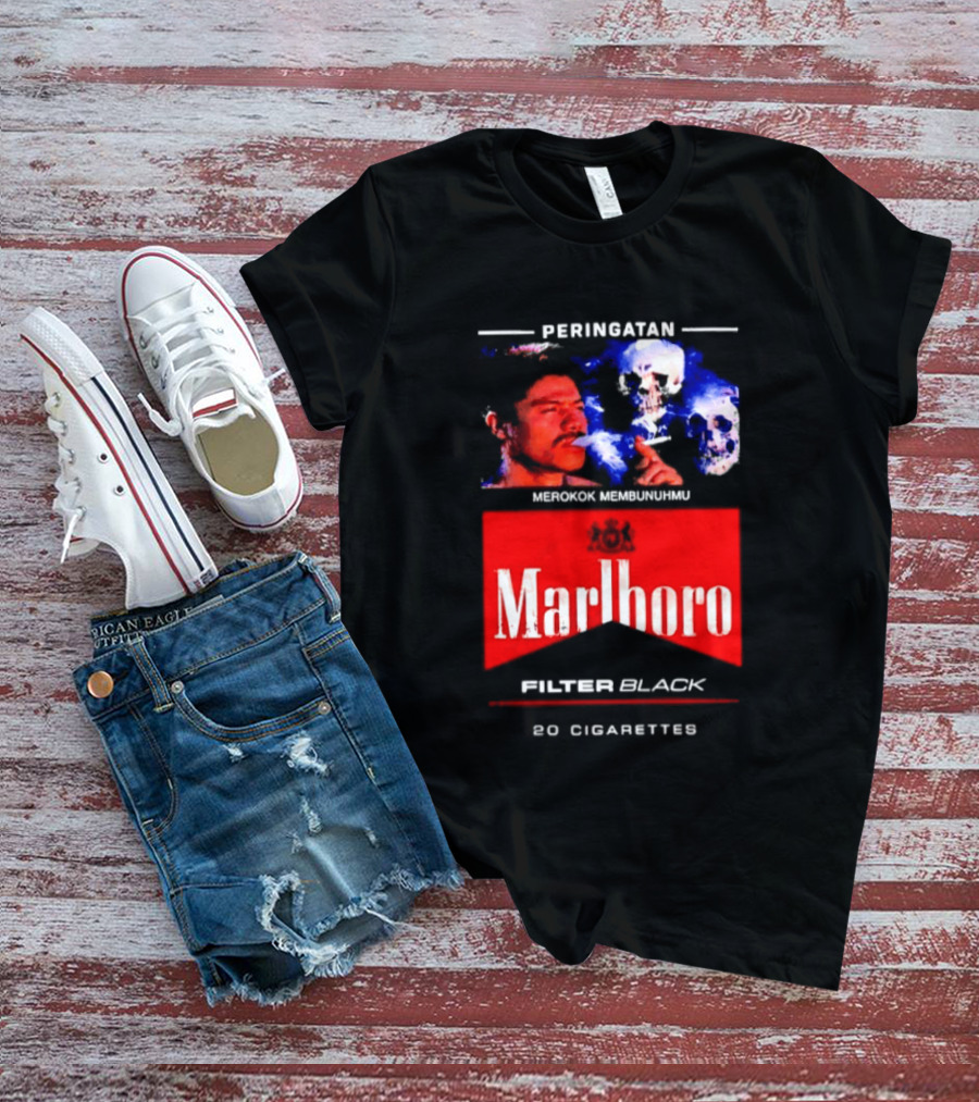 Marlboro Filter Black Peringatan Merokok Membunuhmu 50 Cigarettes T-Shirt