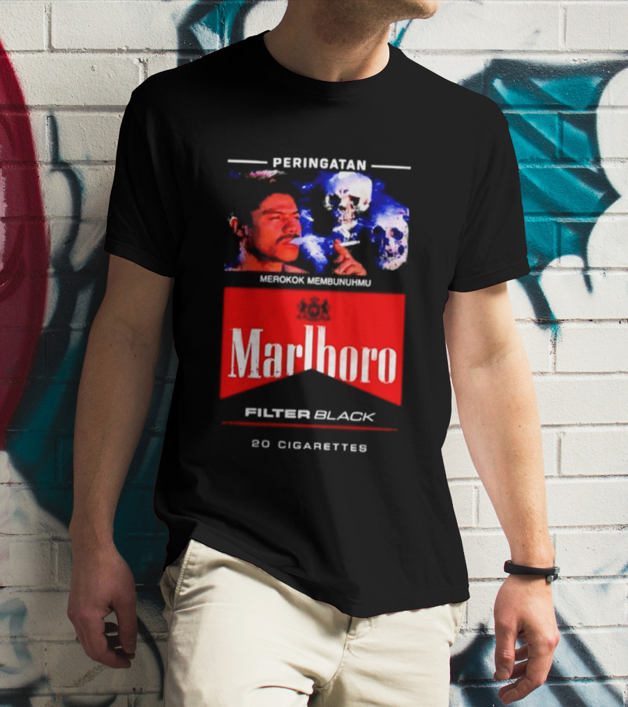 Marlboro Filter Black Peringatan Merokok Membunuhmu 50 Cigarettes T-Shirt