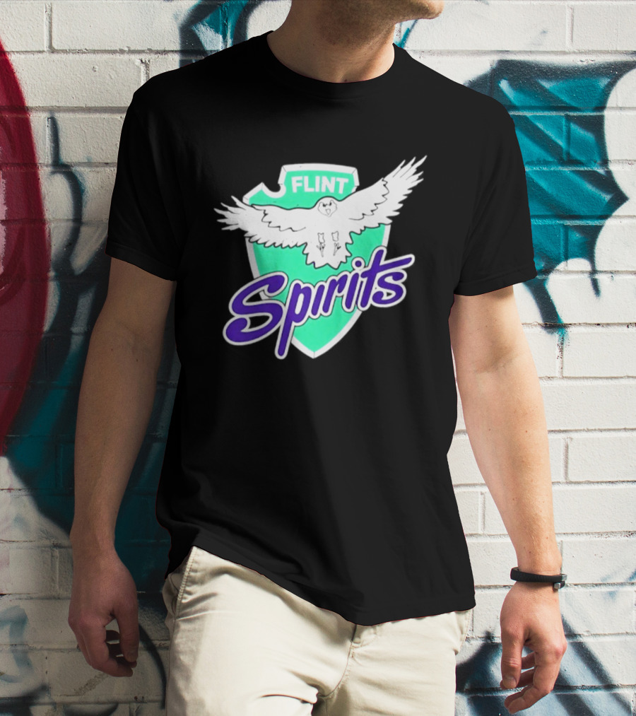 Flint Spirits Eagle Shield Vintage Sports Team T-Shirt