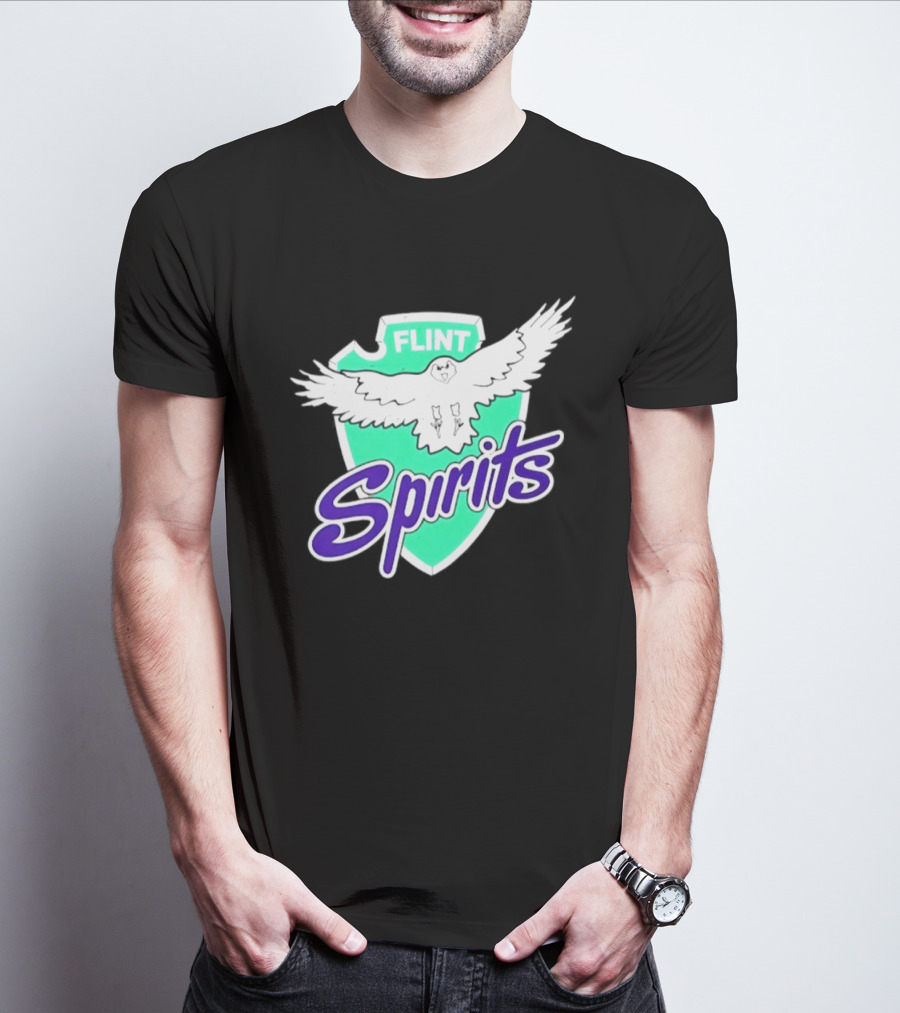 Flint Spirits Eagle Shield Vintage Sports Team T-Shirt