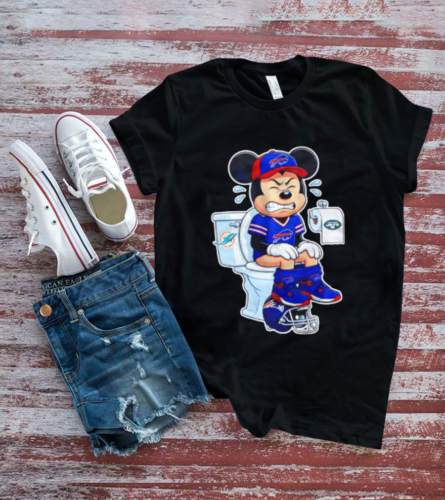 Mickey Toilet Buffalo Bills Defeat Jets Dolphins Patriots Football T-Shirt