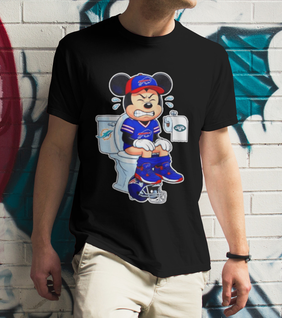 Mickey Toilet Buffalo Bills Defeat Jets Dolphins Patriots Football T-Shirt
