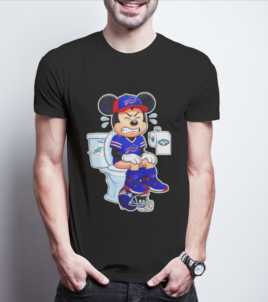 Mickey Toilet Buffalo Bills Defeat Jets Dolphins Patriots Football T-Shirt