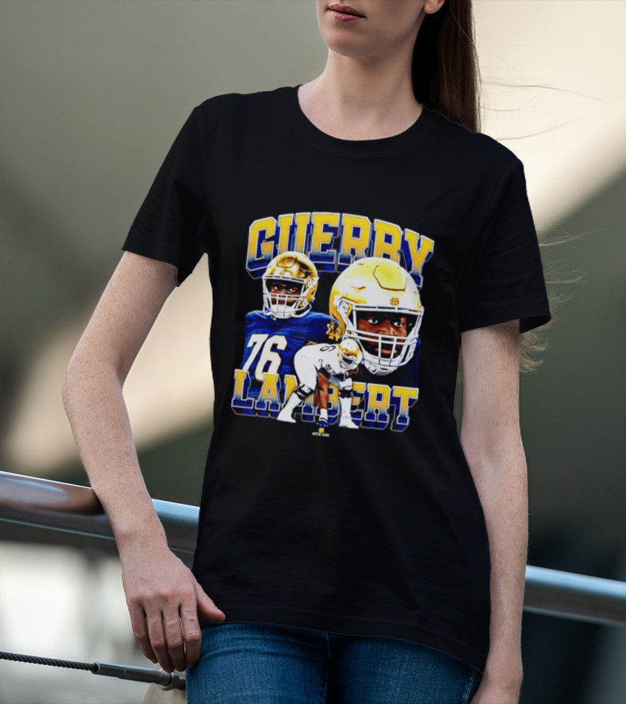 Guerby Lambert 76 Notre Dame NCAA Football Player T-Shirt