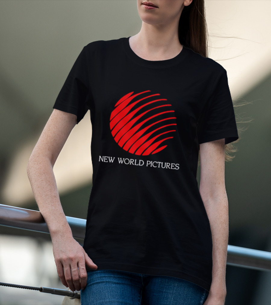 New World Pictures Film Production Classic Cinema Red Spiral T-Shirt