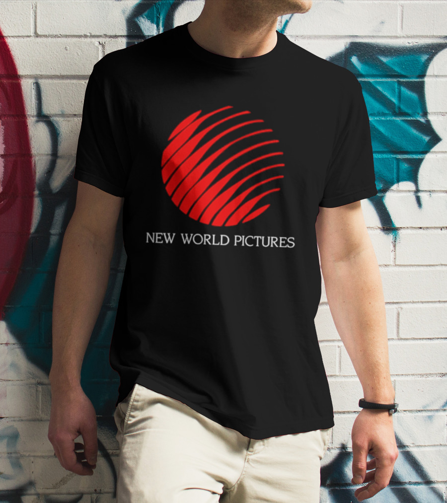 New World Pictures Film Production Classic Cinema Red Spiral T-Shirt