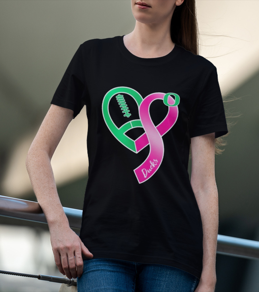 Oregon Ducks Pink Ribbon Breast Cancer Awareness 2026 T-Shirt