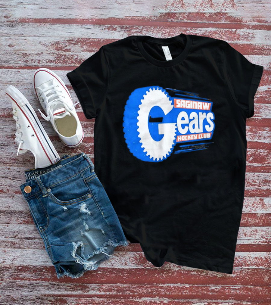 Saginaw Gears Hockey Club IHL Retro Team T-Shirt