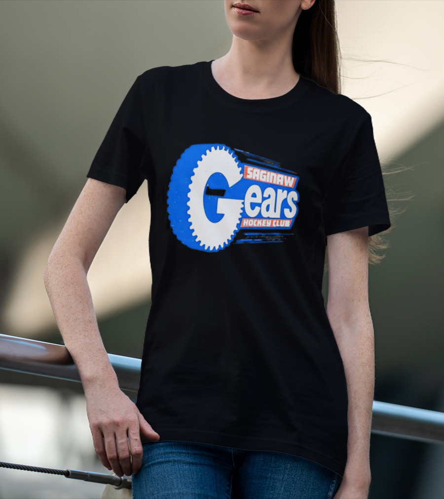 Saginaw Gears Hockey Club IHL Retro Team T-Shirt