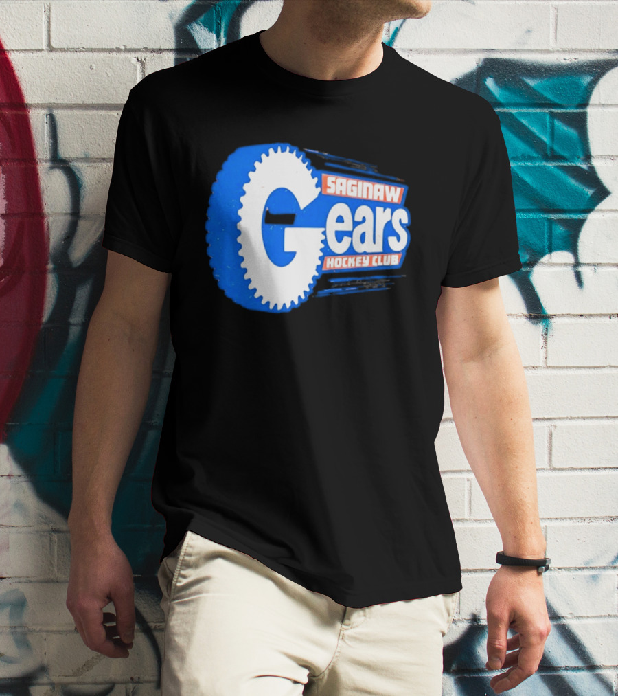 Saginaw Gears Hockey Club IHL Retro Team T-Shirt