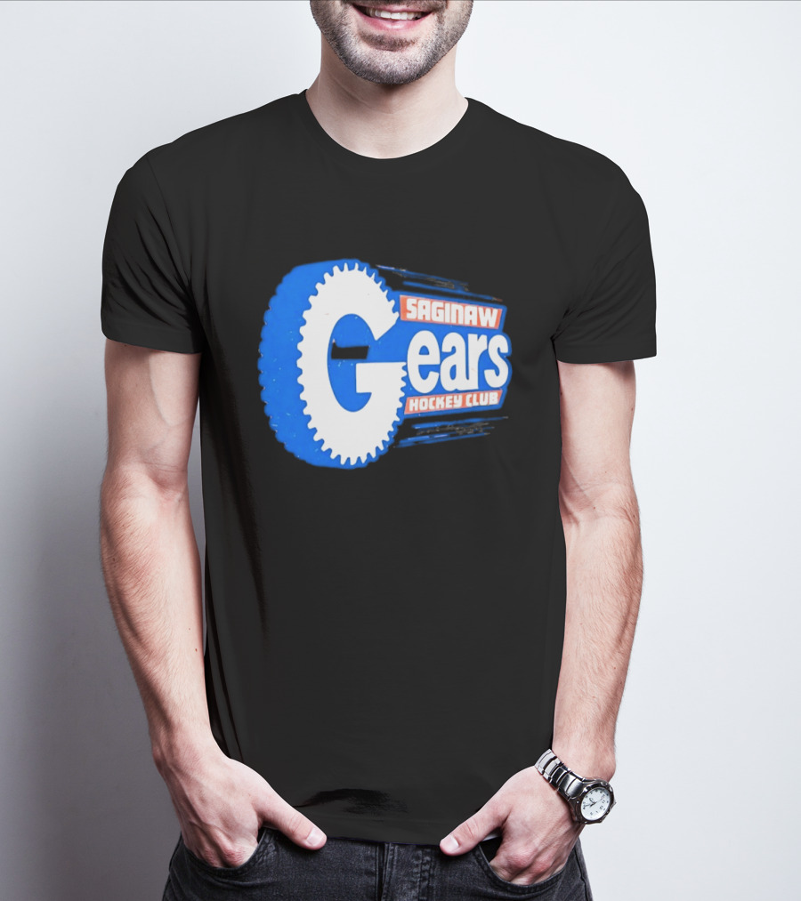 Saginaw Gears Hockey Club IHL Retro Team T-Shirt