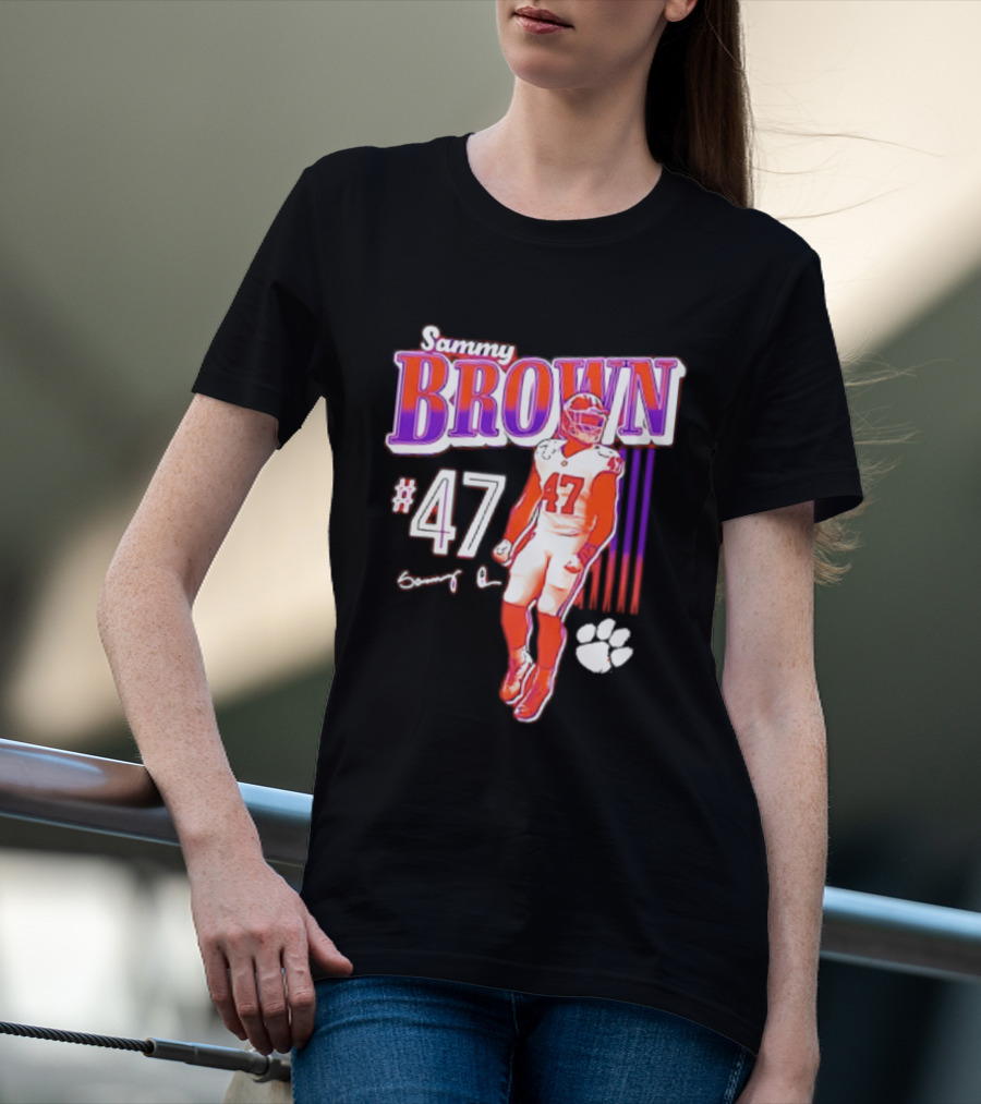 Sammy Brown 47 Clemson Tigers Football Player Team Spirit T-Shirt