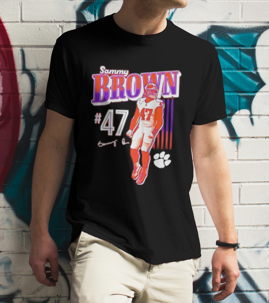 Sammy Brown 47 Clemson Tigers Football Player Team Spirit T-Shirt