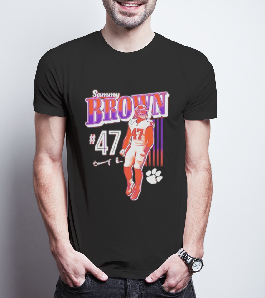 Sammy Brown 47 Clemson Tigers Football Player Team Spirit T-Shirt