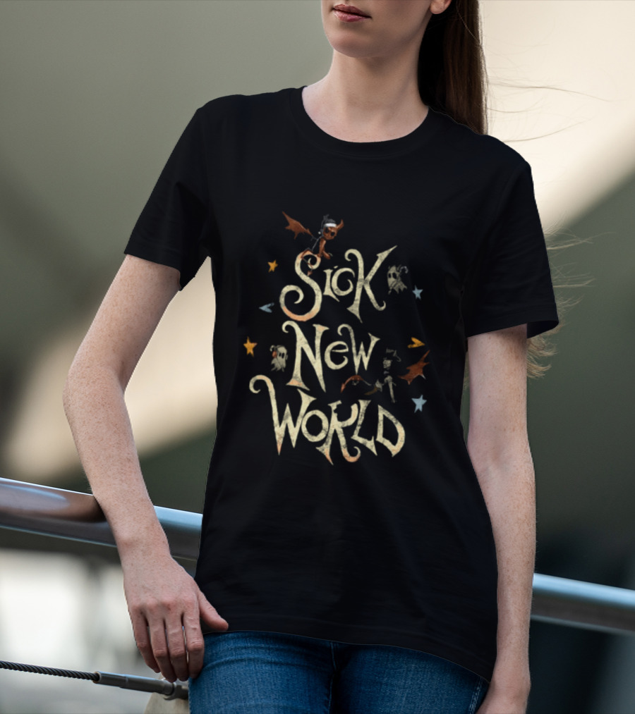 Sick New World Texas 2026 Festival Fort Worth Texas Motor Speedway October 24 2026 Ghosts Bats Stars T-Shirt