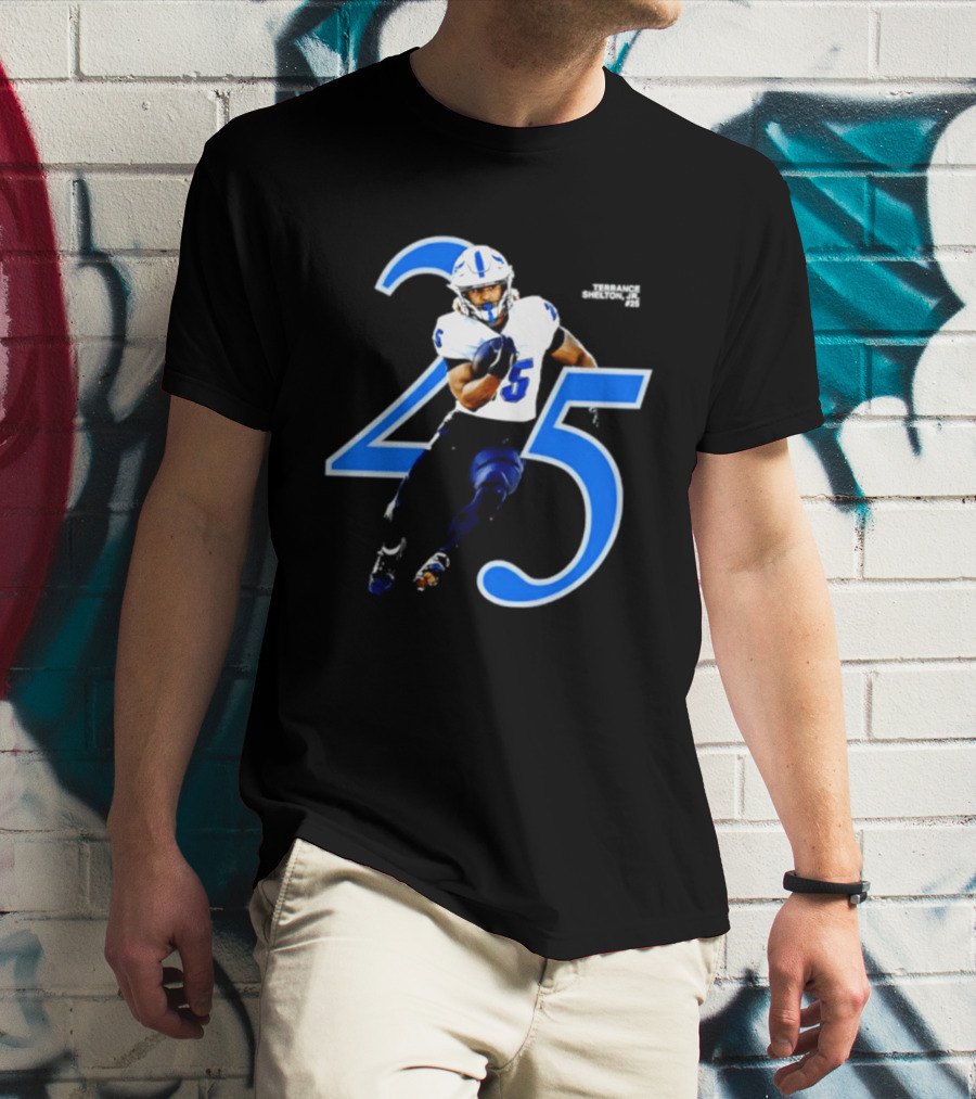 Terrance Shelton Jr 25 Buffalo Bulls NCAA Football Player Jersey Number T-Shirt