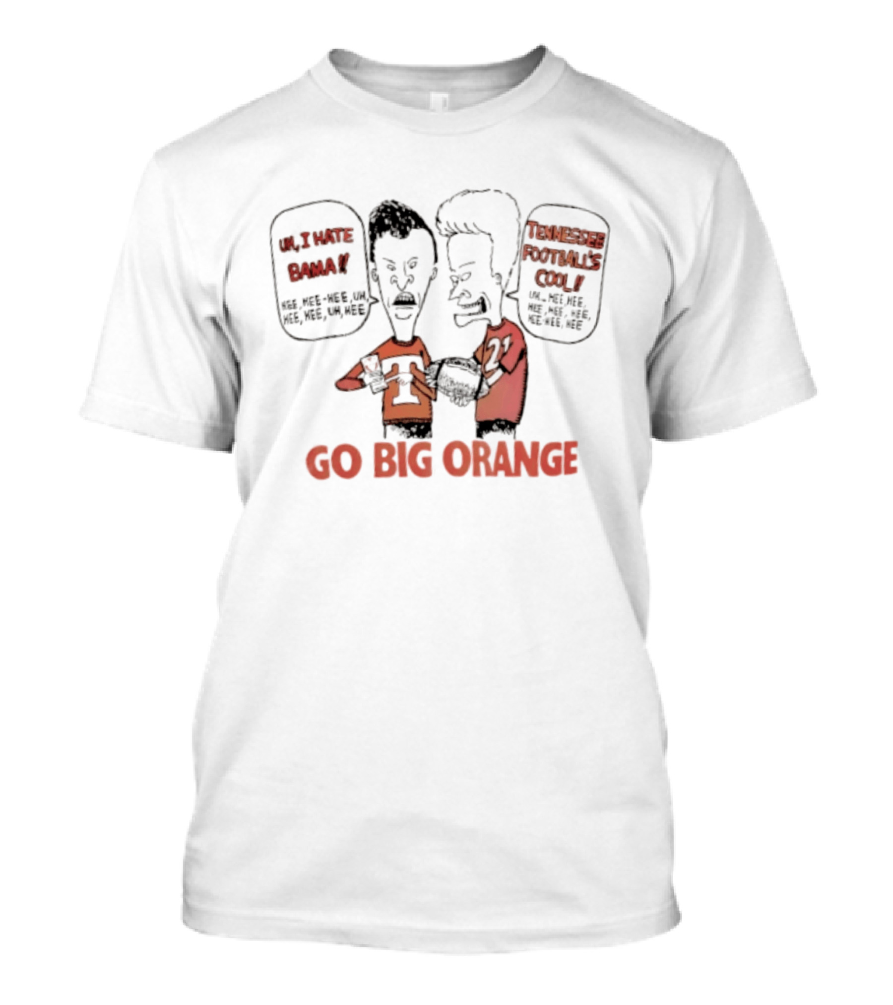 Beavis And Butt Head Tennessee Volunteers Go Big Orange Sports Fan T-Shirt
