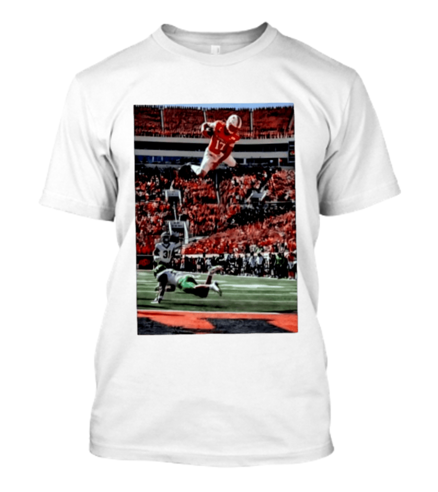 Brennan Presley Oklahoma State Cowboys Touchdown Football Action Stadium Scene T-Shirt