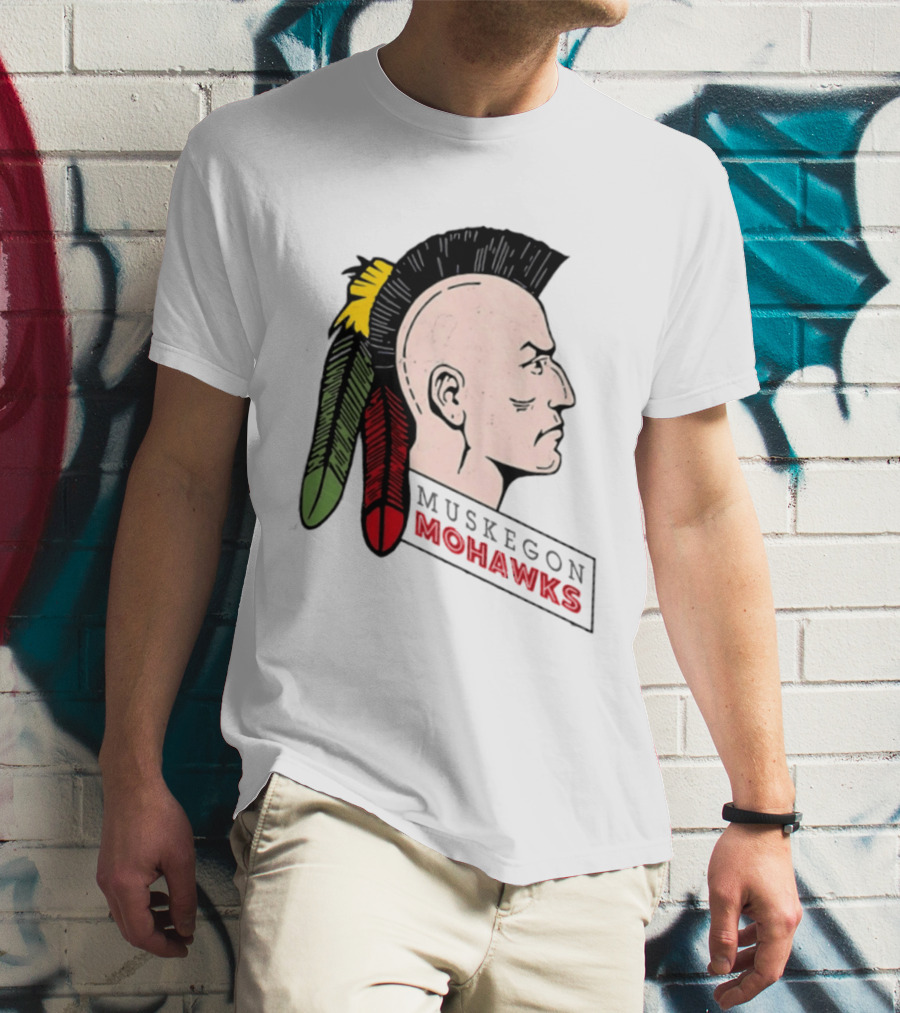 Muskegon Mohawks IHL Minor League Hockey Vintage Team T-Shirt