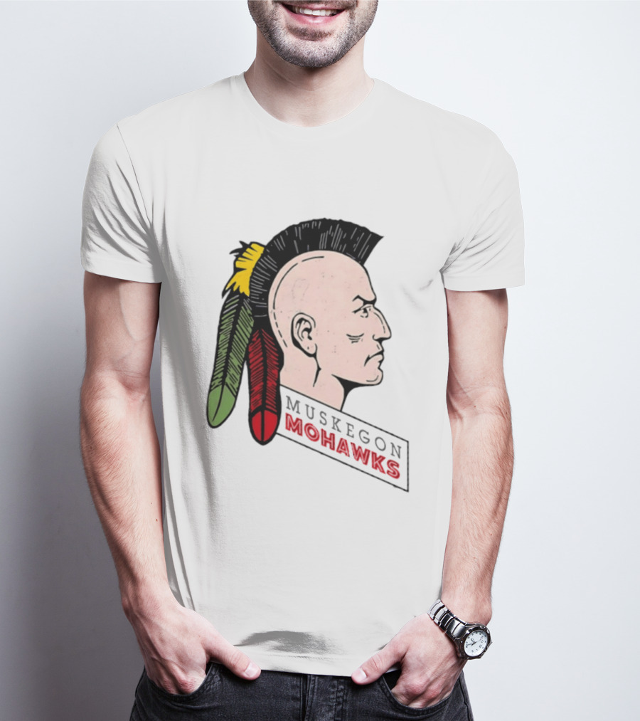 Muskegon Mohawks IHL Minor League Hockey Vintage Team T-Shirt