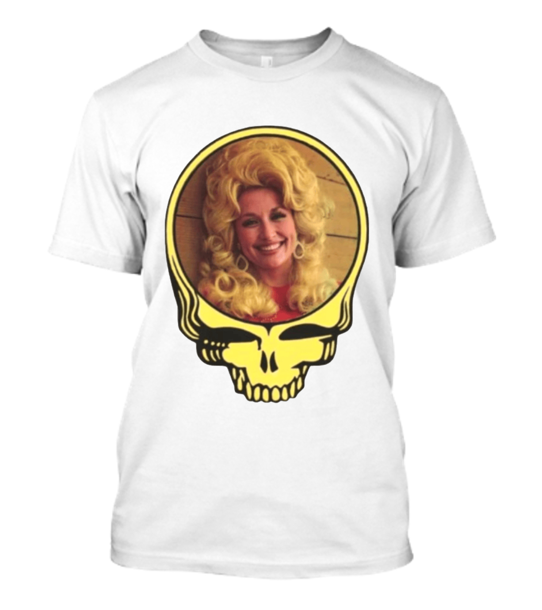 Dolly Parton Grateful Dead Skull Motif T-Shirt