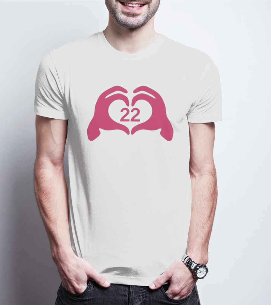 Feelin 22 Pink Heart Hands Gesture T-Shirt