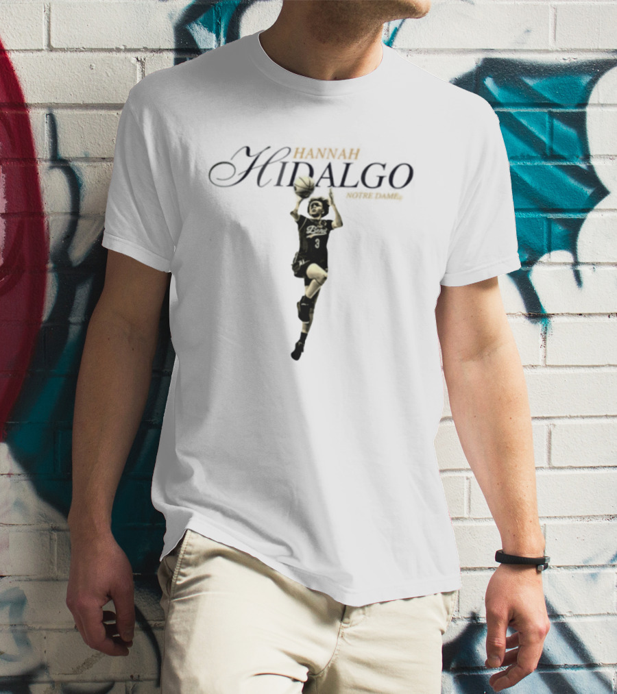 Hannah Hidalgo Notre Dame NCAA Women's Basketball Player Action T-Shirt