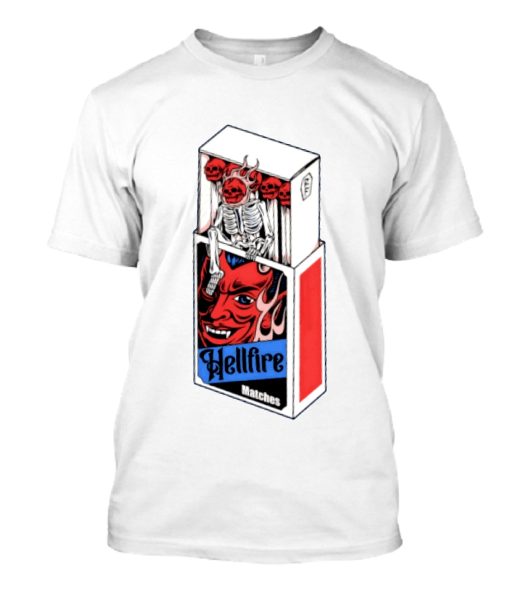 Hellfire Matches Devil Skeleton Occult Red Skull T-Shirt