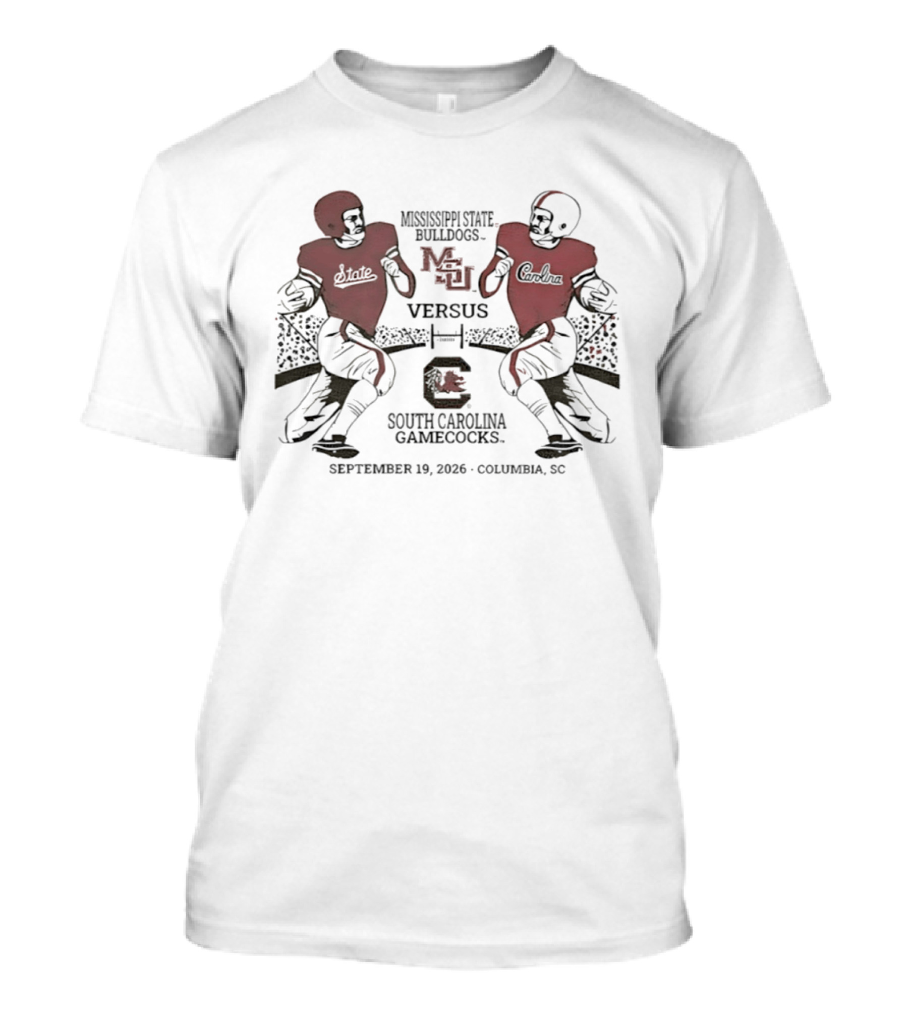 Mississippi State Bulldogs Vs South Carolina Gamecocks September 19 2026 Columbia SC Football Matchup T-Shirt