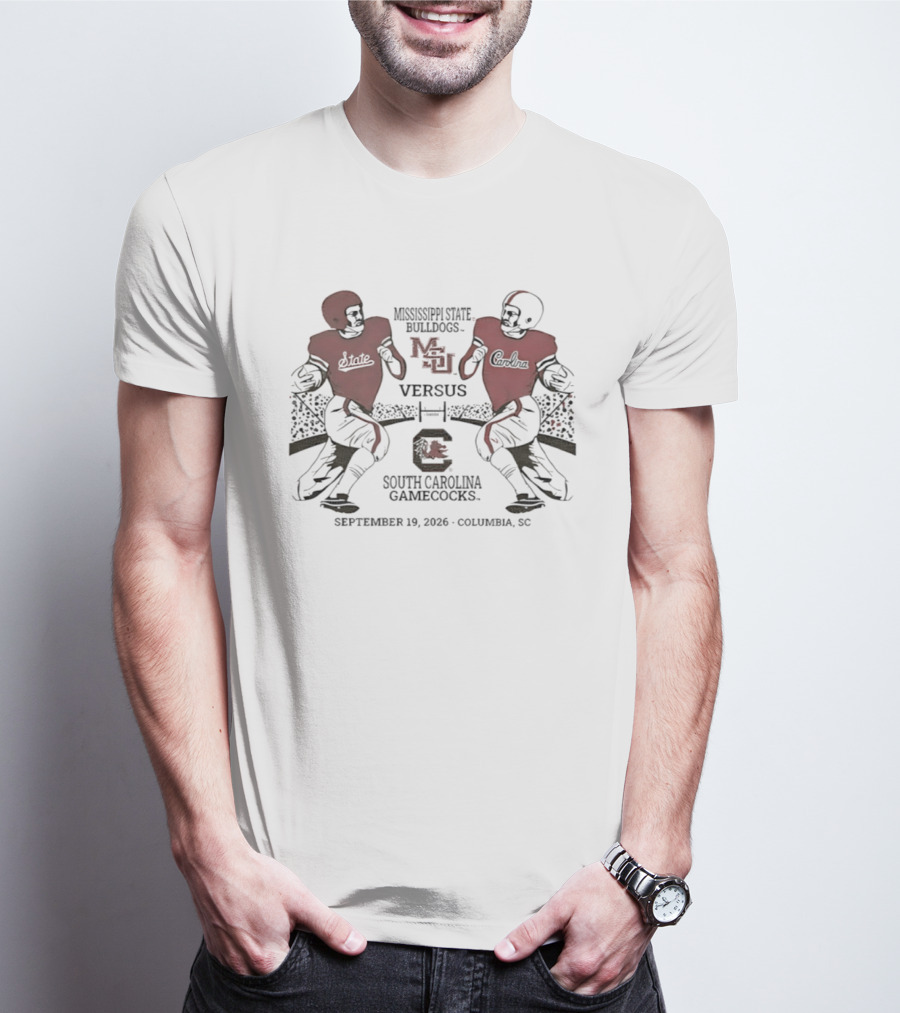 Mississippi State Bulldogs Vs South Carolina Gamecocks September 19 2026 Columbia SC Football Matchup T-Shirt