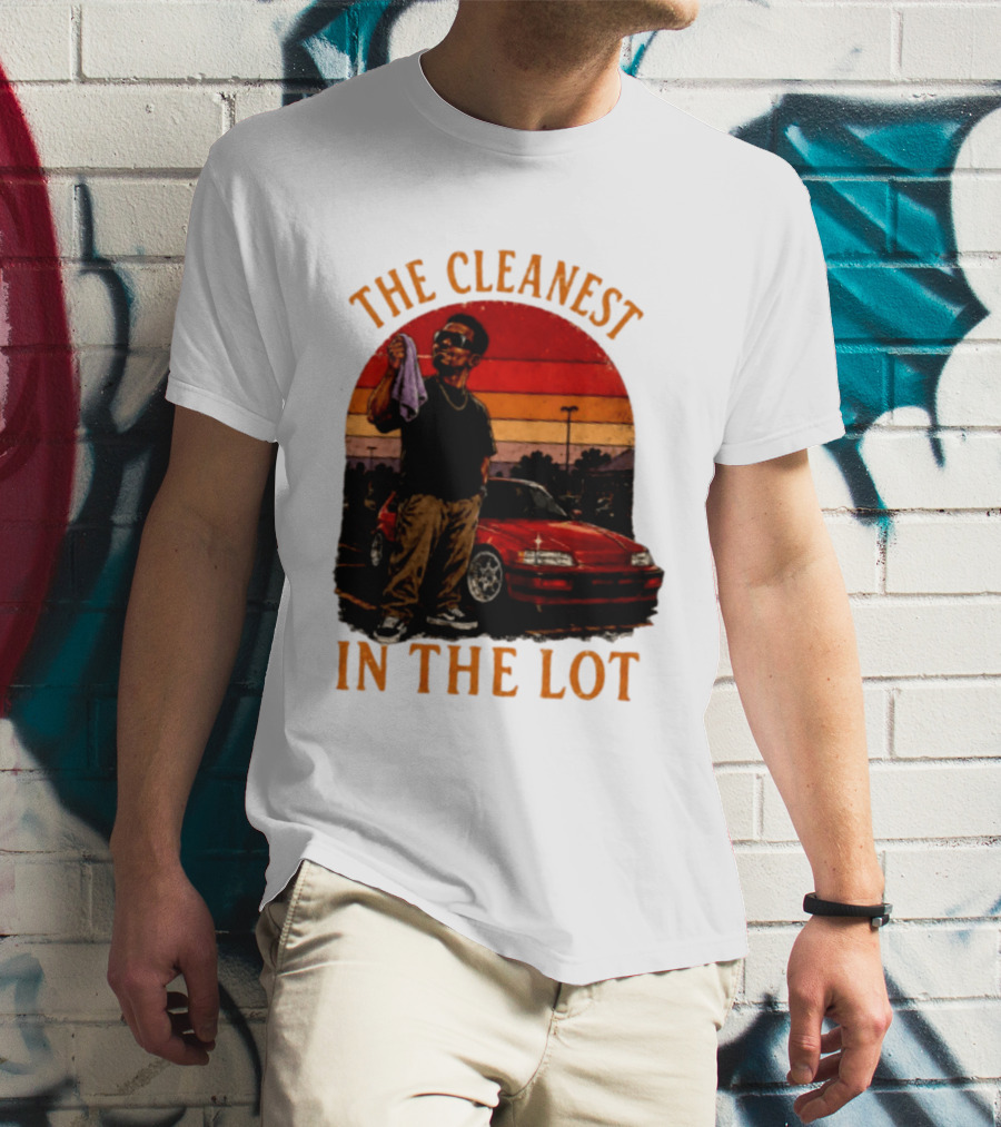 The Cleanest In The Lot Retro Car Enthusiast Sunset Scene T-Shirt